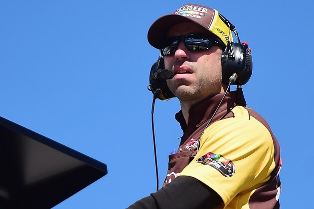 MARTINSVILLE, VA - APRIL 01: Crew Chief of the #18 M&M's Toyota, Adam Stevens, looks on during practice for the Monster Energy NASCAR Cup Series STP 500 at Martinsville Speedway on April 1, 2017 in Martinsville, Virginia. (Photo by Jared C. Tilton/Getty Images) MARTINSVILLE, VA - APRIL 01: Crew Chief of the #18 M&M's Toyota, Adam Stevens, looks on during practice for the Monster Energy NASCAR Cup Series STP 500 at Martinsville Speedway on April 1, 2017 in Martinsville, Virginia. (Photo by Jared C. Tilton/Getty Images)