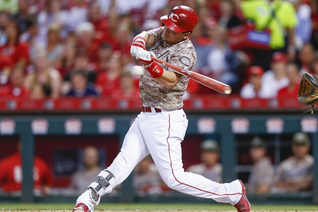 CINCINNATI, OH - MAY 06: Scooter Gennett #4 of the Cincinnati Reds hits his third home run of the game in the eighth inning against the St. Louis Cardinals at Great American Ball Park on June 6, 2017 in Cincinnati, Ohio. (Photo by Michael Hickey/Getty Images) CINCINNATI, OH - MAY 06: Scooter Gennett #4 of the Cincinnati Reds hits his third home run of the game in the eighth inning against the St. Louis Cardinals at Great American Ball Park on June 6, 2017 in Cincinnati, Ohio. (Photo by Michael Hickey/Getty Images)