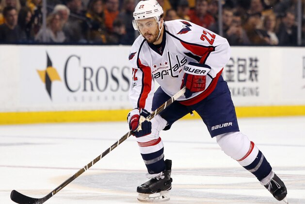Washington Capitals defenseman Kevin Shattenkirk during the third period of an NHL hockey game against the Boston Bruins in Boston Saturday, April 8, 2017. (AP Photo/Winslow Townson)