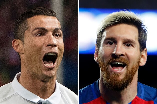 (COMBO) This combination of pictures created on December 2, 2016 in Paris shows the  three nominees for The Best FIFA Mens Player Award, (LtoR) Real Madrid's Portuguese forward Cristiano Ronaldo celebrating after scoring during the Spanish league football match Club Atletico de Madrid vs Real Madrid CF in Madrid, on November 19, 2016, Barcelona's Argentinian forward Lionel Messi celebrating during the UEFA Champions League football match FC Barcelona vs Manchester City in Barcelona on October 19, 2016, and France's forward Antoine Griezmann celebrating after scoring during the FIFA World Cup 2018 qualifying football match France vs Bulgaria in Saint-Denis on October 7, 2016. 
Fifa announced on December 2, 2016 that Real Madrid's Portuguese forward Cristiano Ronaldo, Atletico Madrid's French forward Antoine Griezmann and Argentinian forward Lionel Messi are the final nominees for The Best FIFA Men's Player Award. / AFP        (Photo credit should read PAU BARRENA,MIGUEL MEDINA,CURTO DE LA TORRE/AFP/Getty Image