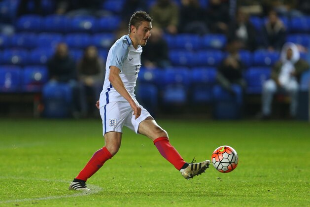 PETERBOROUGH, ENGLAND - NOVEMBER 14: Elliot Embleton of England U18 during the U18 International Friendly match between England and France at London Road Stadium on November 14, 2016 in Peterborough, England. (Photo by Catherine Ivill - AMA/Getty Images)