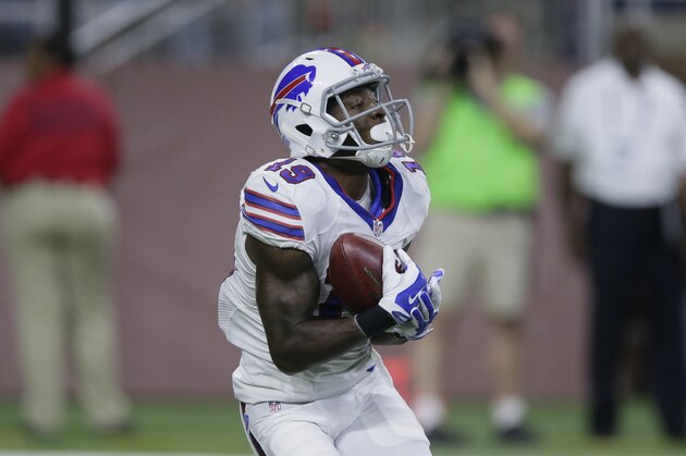 Buffalo Bills wide receiver Walt Powell makes a catch during the second half of NFL preseason football game against the Detroit Lions, Thursday, Sept. 1, 2016, in Detroit. (AP Photo/Duane Burleson)