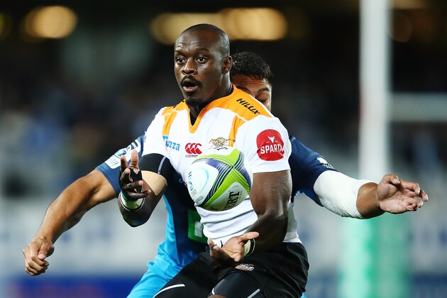 AUCKLAND, NEW ZEALAND - MAY 12: Raymond Rhule of the Cheetahs passes the ball out during the round 12 Super Rugby match between the Blues and the Cheetahs at Eden Park on May 12, 2017 in Auckland, New Zealand. (Photo by Hannah Peters/Getty Images) AUCKLAND, NEW ZEALAND - MAY 12: Raymond Rhule of the Cheetahs passes the ball out during the round 12 Super Rugby match between the Blues and the Cheetahs at Eden Park on May 12, 2017 in Auckland, New Zealand. (Photo by Hannah Peters/Getty Images)