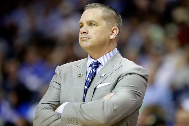 MEMPHIS, TN - MARCH 24: Head coach Chris Holtmann of the Butler Bulldogs looks on in the first half against the North Carolina Tar Heels during the 2017 NCAA Men's Basketball Tournament South Regional at FedExForum on March 24, 2017 in Memphis, Tennessee.  (Photo by Andy Lyons/Getty Images)