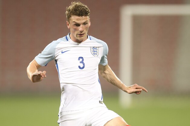 DOHA, QATAR - MARCH 27 :Joshua Tymon of England in action during the U18 International friendly match between Qatar and England at the Grand Hamad Stadium on March 27, 2017 in Doha, Qatar. (Photo by AK BijuRaj/Getty Images)
