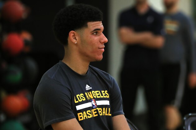 EL SEGUNDO, CA - JUNE 07:  NBA Prospect Lonzo Ball sits down after a workout with the Los Angeles Lakers at Toyota Sports Center on June 7, 2017 in El Segundo, California.  NOTE TO USER: User expressly acknowledges and agrees that, by downloading and or using this photograph, User is consenting to the terms and conditions of the Getty Images License Agreement.  (Photo by Sean M. Haffey/Getty Images)