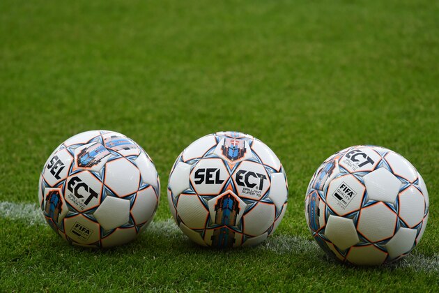 The official football for the confederations cup is pictured prior to the friendly football match of Denmark vs Germany in Copenhagen, Denmark, on June 6, 2017. / AFP PHOTO / PATRIK STOLLARZ        (Photo credit should read PATRIK STOLLARZ/AFP/Getty Images)