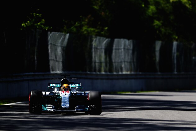 MONTREAL, QC - JUNE 10: Lewis Hamilton of Great Britain driving the (44) Mercedes AMG Petronas F1 Team Mercedes F1 WO8 on track during final practice for the Canadian Formula One Grand Prix at Circuit Gilles Villeneuve on June 10, 2017 in Montreal, Canada.  (Photo by Dan Istitene/Getty Images)