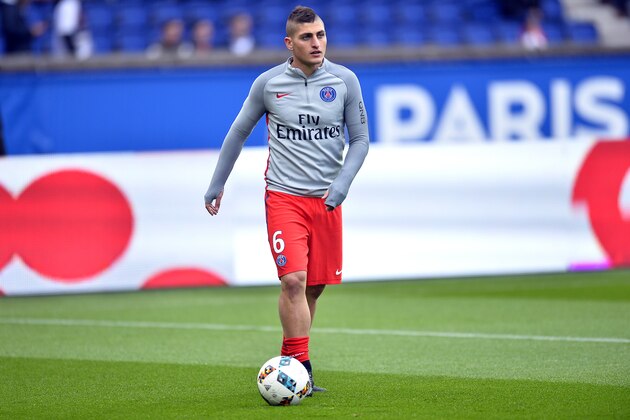 PARIS, FRANCE - MAY 06:  Marco Verratti of Paris Saint-Germain reacts during warmup before the Ligue 1 match between Paris Saint-Germain and Bastia at Parc des Princes on May 6, 2017 in Paris, France.  (Photo by Aurelien Meunier/Getty Images)
