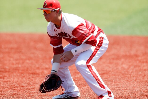 LOUISVILLE, KY - JUNE 09: Brendan McKay looks on against the Kentucky Wildcats during the 2017 NCAA Division I Men's Baseball Super Regional at Jim Patterson Stadium on June 9, 2017 in Louisville, Kentucky. (Photo by Michael Reaves/Getty Images)