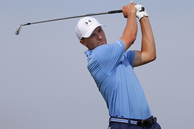 HARTFORD, WI - JUNE 15:  Jordan Spieth of the United States plays his shot from the 13th tee during the first round of the 2017 U.S. Open at Erin Hills on June 15, 2017 in Hartford, Wisconsin.  (Photo by Streeter Lecka/Getty Images)