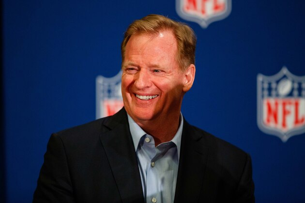 Mar 28, 2017; Phoenix, AZ, USA; commissioner Roger Goodell smiles during a press conference at the NFL Annual Meetings at the Biltmore Resort. Mandatory Credit: Mark J. Rebilas-USA TODAY Sports