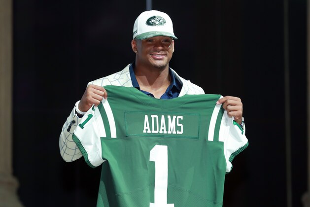 LSU's Jamal Adams poses after being selected by the New York Jets during the first round of the 2017 NFL football draft, Thursday, April 27, 2017, in Philadelphia. (Jeff Haynes/AP Images for Panini)