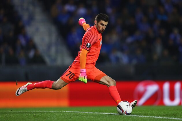 GENK, BELGIUM - APRIL 20:  Mathew Ryan of Genk clears the ball during the UEFA Europa League quarter final second leg between KRC Genk and Celta Vigo at Luminus Arena on April 20, 2017 in Genk, Belgium.  (Photo by Dean Mouhtaropoulos/Getty Images)