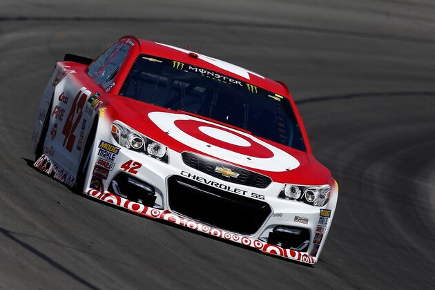 LONG POND, PA - JUNE 09:  Kyle Larson, driver of the #42 Target Chevrolet, practices for the Monster Energy NASCAR Cup Series Axalta presents the Pocono 400 at Pocono Raceway on June 9, 2017 in Long Pond, Pennsylvania.  (Photo by Jeff Zelevansky/Getty Images)