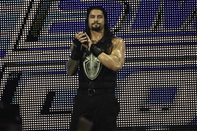 MIAMI, FL- SEPTEMBER 01: Roman Reigns looks on during the WWE Smackdown on September 1, 2015 at the American Airlines Arena in Miami, Florida.  (Photo by Ron ElkmanSports Imagery/Getty Images)