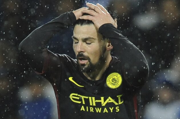 Manchester City's Nolito reacts during the English Premier League soccer match between Leicester City and Manchester City at the King Power Stadium in Leicester, England, Saturday, Dec. 10, 2016. (AP Photo/Rui Vieira)