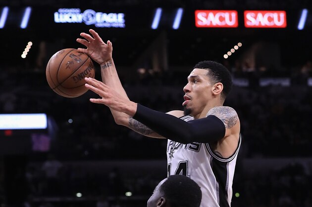 SAN ANTONIO, TX - MAY 20:  Danny Green #14 of the San Antonio Spurs handles the ball in the second half against the Golden State Warriors during Game Three of the 2017 NBA Western Conference Finals at AT&T Center on May 20, 2017 in San Antonio, Texas. NOTE TO USER: User expressly acknowledges and agrees that, by downloading and or using this photograph, User is consenting to the terms and conditions of the Getty Images License Agreement.  (Photo by Ronald Martinez/Getty Images)