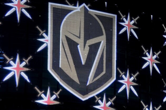 LAS VEGAS, NV - NOVEMBER 22:  The team logo for the Vegas Golden Knights is displayed on T-Mobile Arena's video mesh wall after being announced as the name for the Las Vegas NHL franchise at T-Mobile Arena on November 22, 2016 in Las Vegas, Nevada. The team will begin play in the 2017-18 season.  (Photo by Ethan Miller/Getty Images)