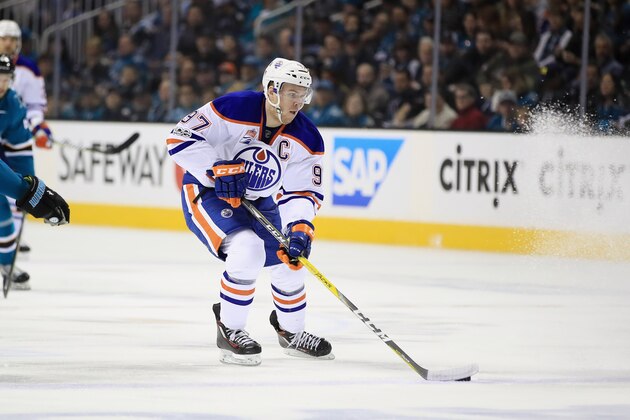 SAN JOSE, CA - APRIL 22:  Connor McDavid #97 of the Edmonton Oilers in action against the San Jose Sharks during Game Six of the Western Conference First Round during the 2017 NHL Stanley Cup Playoffs at SAP Center on April 22, 2017 in San Jose, California.  (Photo by Ezra Shaw/Getty Images)