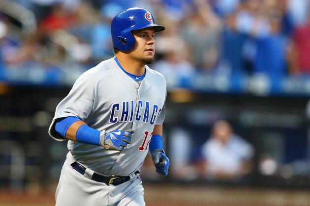 NEW YORK, NEW YORK - JUNE 14:  Kyle Schwarber #12 of the Chicago Cubs connects on a 2-run home run in the fourth inning against the New York Mets at Citi Field on June 14, 2017 in the Flushing neighborhood of the Queens borough of New York City.  (Photo by Mike Stobe/Getty Images)