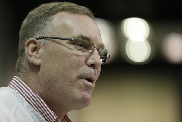 Kansas City Chiefs general manager John Dorsey speaks during a press conference at the NFL Combine in Indianapolis, Thursday, March 2, 2017. (AP Photo/Michael Conroy)