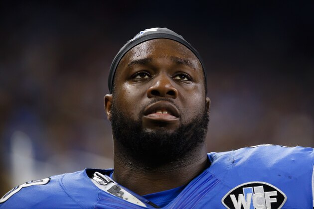 Detroit Lions defensive tackle Tyrunn Walker (93) on the sideline against the Chicago Bears during an NFL football game at Ford Field in Detroit, Sunday, Dec. 11, 2016. (AP Photo/Rick Osentoski)