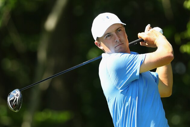 CROMWELL, CT - JUNE 22:  Jordan Spieth of the United States plays his shot from the 12th tee during the first round of the Travelers Championship at TPC River Highlands on June 22, 2017 in Cromwell, Connecticut.  (Photo by Maddie Meyer/Getty Images)