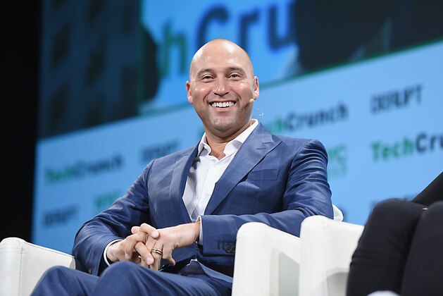 NEW YORK, NY - MAY 15:  Derek Jeter speaks onstage during TechCrunch Disrupt NY 2017  at Pier 36 on May 15, 2017 in New York City.  (Photo by Noam Galai/Getty Images for TechCrunch)