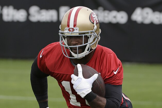San Francisco 49ers' Pierre Garcon during the team's organized team activity at its NFL football training facility in Santa Clara, Calif., Thursday, June 8, 2017. (AP Photo/Jeff Chiu)