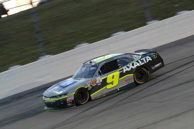 NEWTON, IA - JUNE 24: William Byron, driver of the #9 AXALTA/WINDSORWindow&Door Chevrolet, drives during the NASCAR XFINITY Series American Ethanol E15 250 at Iowa Speedway on June 24, 2017 in Newton, Iowa. (Photo by Jeff Curry/Getty Images)