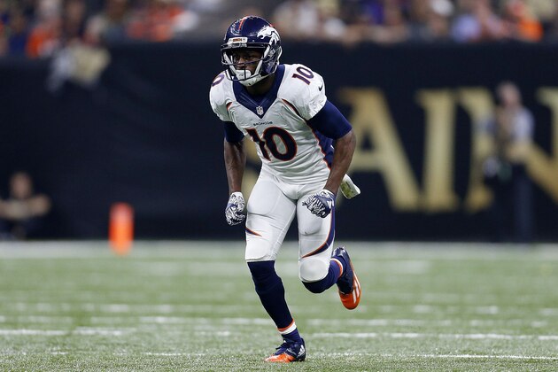 NEW ORLEANS, LA - NOVEMBER 13: Emmanuel Sanders #10 of the Denver Broncos runs during a game against the New Orleans Saints at the Mercedes-Benz Superdome on November 13, 2016 in New Orleans, Louisiana. (Photo by Jonathan Bachman/Getty Images) NEW ORLEANS, LA - NOVEMBER 13: Emmanuel Sanders #10 of the Denver Broncos runs during a game against the New Orleans Saints at the Mercedes-Benz Superdome on November 13, 2016 in New Orleans, Louisiana. (Photo by Jonathan Bachman/Getty Images)