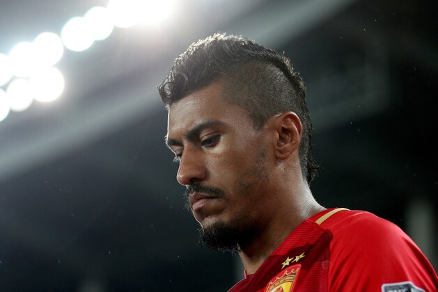 GUANGZHOU, CHINA - MAY 23: Paulinho of Guangzhou Evergrande looks on during the AFC Champions League match between Guangzhou Evergrande and Kashima Antlers at Tianhe Sports Center on May 23, 2017 in Guangzhou, China. (Photo by Zhong Zhi/Getty Images)