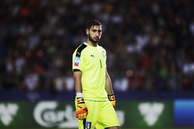 KRAKOW, POLAND - JUNE 24: Gianluigi Donnarumma of Italy during the UEFA U21 championship match between Italy and Germany at Krakow Stadium on June 24, 2017 in Krakow, Poland. (Photo by Nils Petter Nilsson/Getty Images)