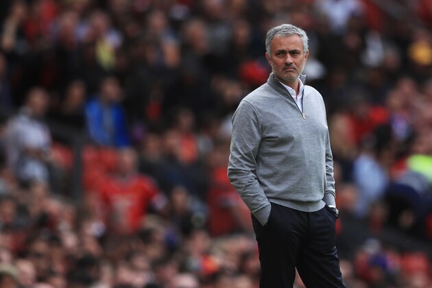 MANCHESTER, ENGLAND - MAY 21: Jose Mourinho, Manager of Manchester United looks on during the Premier League match between Manchester United and Crystal Palace at Old Trafford on May 21, 2017 in Manchester, England.  (Photo by Matthew Lewis/Getty Images)