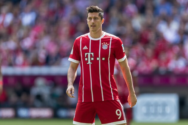 MUNICH, GERMANY - MAY 20: Robert Lewandowski of Bayern Muenchen looks on during the Bundesliga match between Bayern Muenchen and SC Freiburg at Allianz Arena on May 20, 2017 in Munich, Germany. (Photo by TF-Images/Getty Images)