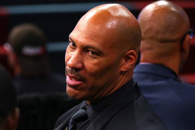 NEW YORK, NY - JUNE 22:  LaVar Ball, father of Lonzo Ball, looks on during the first round of the 2017 NBA Draft at Barclays Center on June 22, 2017 in New York City. NOTE TO USER: User expressly acknowledges and agrees that, by downloading and or using this photograph, User is consenting to the terms and conditions of the Getty Images License Agreement.  (Photo by Mike Stobe/Getty Images)