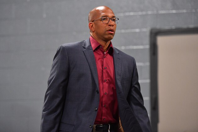 HOUSTON, TX - MAY 11:   Monty Williams, vice president of basketball operations for the San Antonio Spurs, arrives at the arena before Game Six of the Western Conference Semifinals against the Houston Rockets during the 2017 NBA Playoffs on May 11, 2017 at the Toyota Center in Houston, Texas. NOTE TO USER: User expressly acknowledges and agrees that, by downloading and or using this photograph, User is consenting to the terms and conditions of the Getty Images License Agreement. Mandatory Copyright Notice: Copyright 2017 NBAE (Photo by Jesse D. Garrabrant/NBAE via Getty Images)