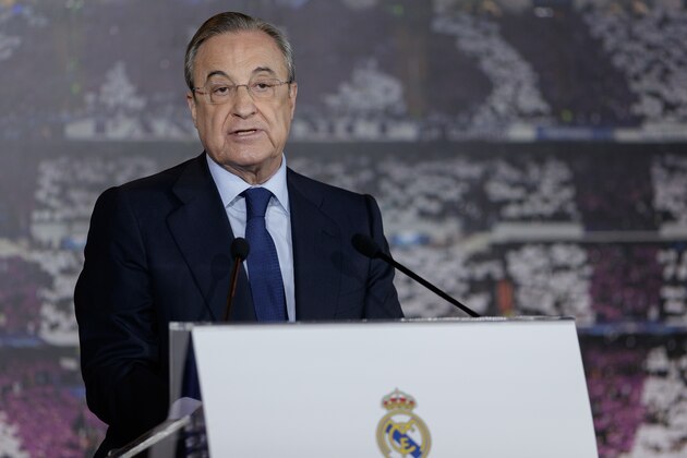 MADRID, SPAIN - JUNE 19:  Florentino Perez is named President of the Real Madrid soccer team at Estadio Santiago Bernabeu on June 19, 2017 in Madrid, Spain.  (Photo by Eduardo Parra/Getty Images)
