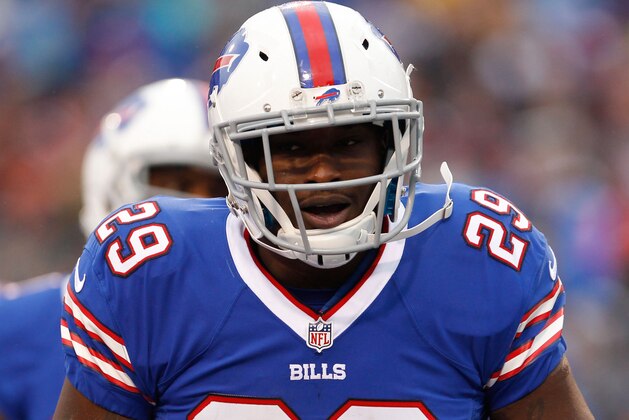 Dec 27, 2015; Orchard Park, NY, USA; Buffalo Bills running back Karlos Williams (29) against the Dallas Cowboys at Ralph Wilson Stadium. Mandatory Credit: Timothy T. Ludwig-USA TODAY Sports