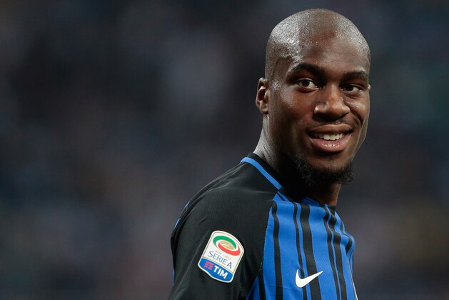 MILAN, ITALY - MAY 28:  Geoffrey Kondogbia of FC Internazionale Milano smiles during the Serie A match between FC Internazionale and Udinese Calcio at Stadio Giuseppe Meazza on May 28, 2017 in Milan, Italy.  (Photo by Emilio Andreoli/Getty Images)
