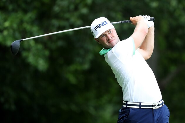 POTOMAC, MD - JUNE 29:  David Lingmerth of Sweden plays his shot from the eighth tee during the first round of the Quicken Loans National on June 29, 2017 TPC Potomac in Potomac, Maryland.  (Photo by Rob Carr/Getty Images)