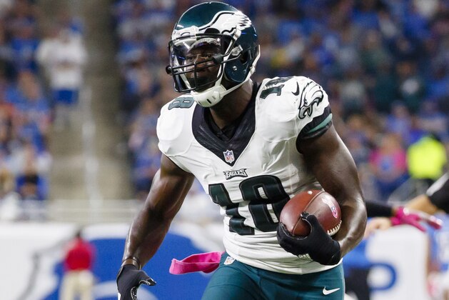 Philadelphia Eagles wide receiver Dorial Green-Beckham (18) rushes against the Detroit Lions during an NFL football game at Ford Field in Detroit, Sunday, Oct. 9, 2016. (AP Photo/Rick Osentoski)