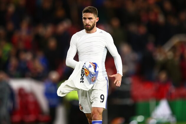 MIDDLESBROUGH, ENGLAND - APRIL 26: Fabio Borini of Sunderland dejected at full time during the Premier League match between Middlesbrough and Sunderland at Riverside Stadium on April 26, 2017 in Middlesbrough, England. (Photo by Robbie Jay Barratt - AMA/Getty Images)