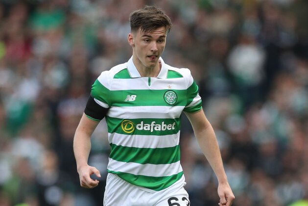 GLASGOW, SCOTLAND - APRIL 23: Kieran Tierney of Celtic controls the ball during the William Hill Scottish Cup semi-final match between Celtic and Rangers at Hampden Park on April 23, 2017 in Glasgow, Scotland. (Photo by Ian MacNicol/Getty Images)