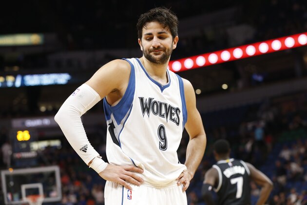 Minnesota Timberwolves' Ricky Rubio of Spain plays during the second half of an NBA basketball game against the Sacramento Kings Saturday, April 1, 2017, in Minneapolis. (AP Photo/Jim Mone) Minnesota Timberwolves' Ricky Rubio of Spain plays during the second half of an NBA basketball game against the Sacramento Kings Saturday, April 1, 2017, in Minneapolis. (AP Photo/Jim Mone)