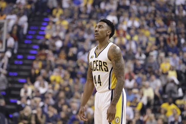 Indiana Pacers' Jeff Teague in action during the first half in Game 4 of a first-round NBA basketball playoff series against the Cleveland Cavaliers, Sunday, April 23, 2017, in Indianapolis. (AP Photo/Darron Cummings)