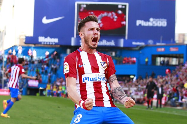 MADRID, SPAIN - MAY 06: Saul Niguez of Atletico de Madrid celebrates scoring their opening goal during the La Liga match between Club Atletico de Madrid and SD Eibar at Estadio Vicente Calderon on May 6, 2017 in Madrid, Spain. (Photo by Gonzalo Arroyo Moreno/Getty Images) MADRID, SPAIN - MAY 06: Saul Niguez of Atletico de Madrid celebrates scoring their opening goal during the La Liga match between Club Atletico de Madrid and SD Eibar at Estadio Vicente Calderon on May 6, 2017 in Madrid, Spain. (Photo by Gonzalo Arroyo Moreno/Getty Images)
