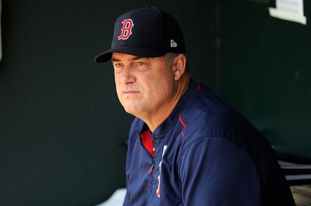 BALTIMORE, MD - JUNE 04:  Manager John Farrell #53 of the Boston Red Sox sits in the dugout before the game against the Baltimore Orioles at Oriole Park at Camden Yards on June 4, 2017 in Baltimore, Maryland.  (Photo by G Fiume/Getty Images)