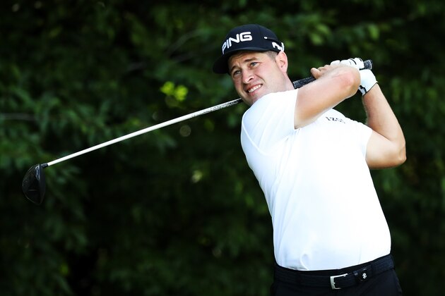 POTOMAC, MD - JULY 01:  David Lingmerth of Sweden plays his shot from the eighth tee during the third round of the Quicken Loans National on July 1, 2017 TPC Potomac in Potomac, Maryland.  (Photo by Rob Carr/Getty Images)